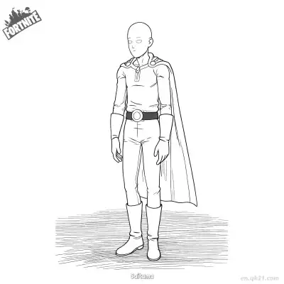 Free printable Saitama 02 Coloring Page - Free PDF Printable Fortnite Coloring Sheets coloring page
